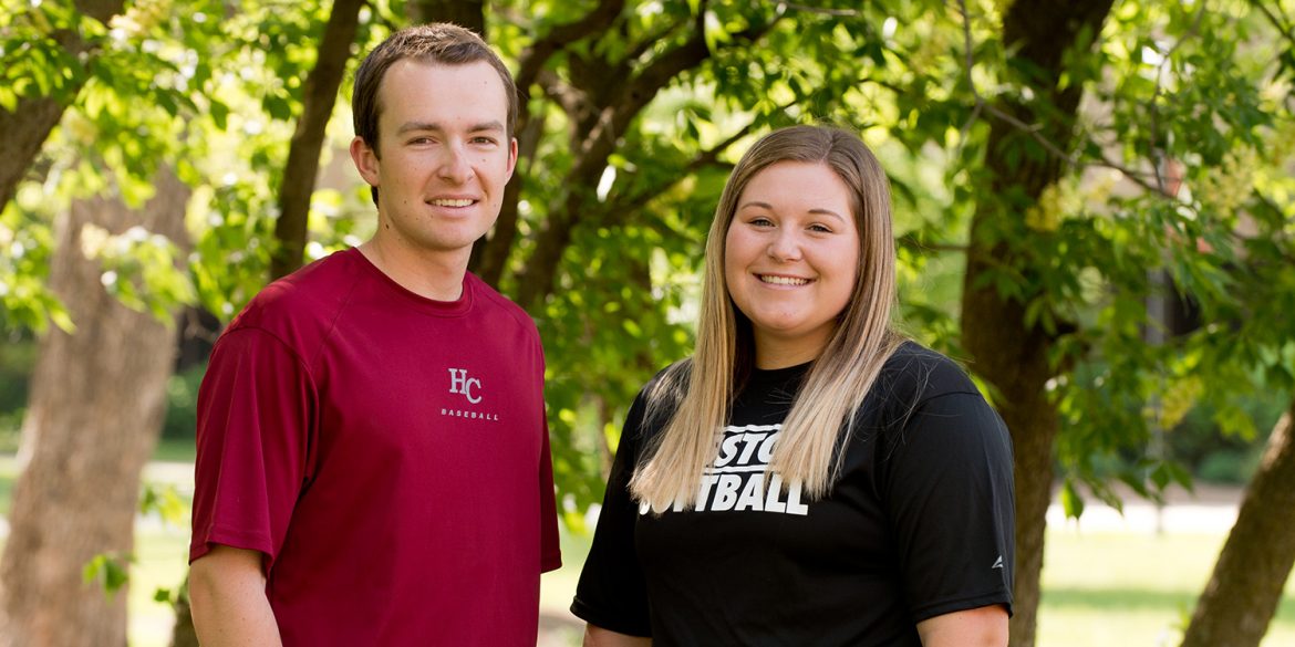 Jeremy Deckinger and Ashley Yasin, Hesston College athletes of the year 2017-18