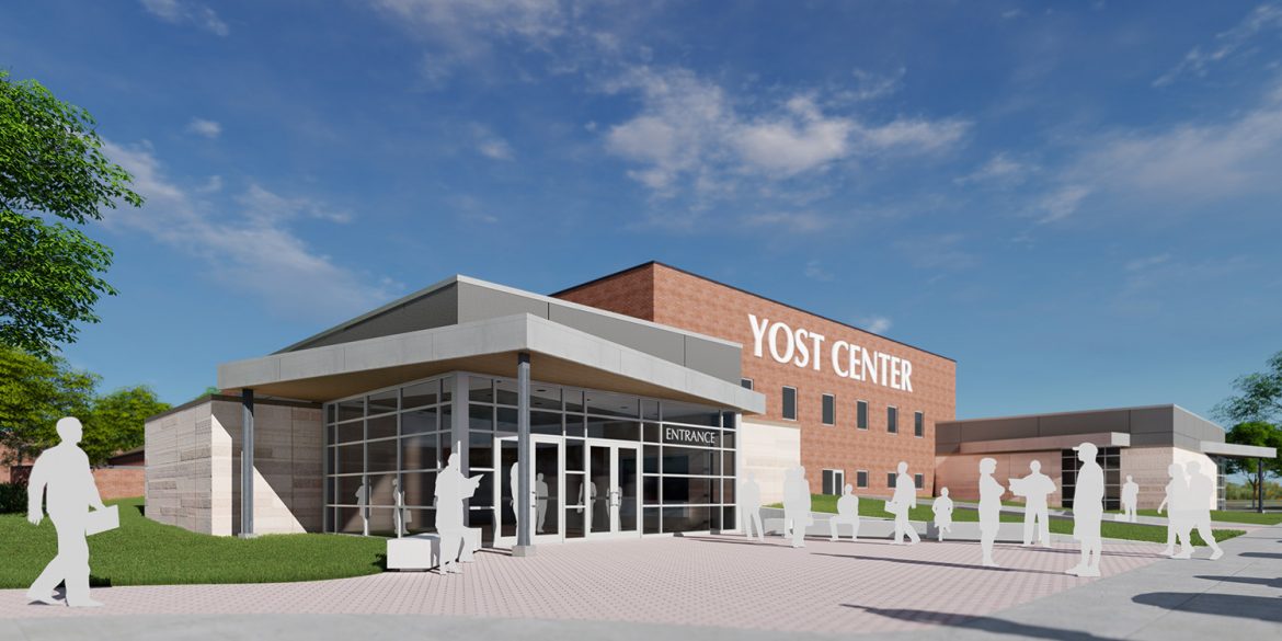 architect's rendering of an updated Yost Center