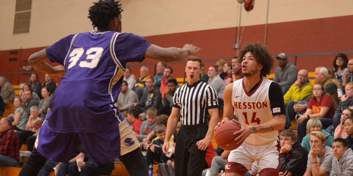 Hesston College men's basketball action photo - Sterling Hicks