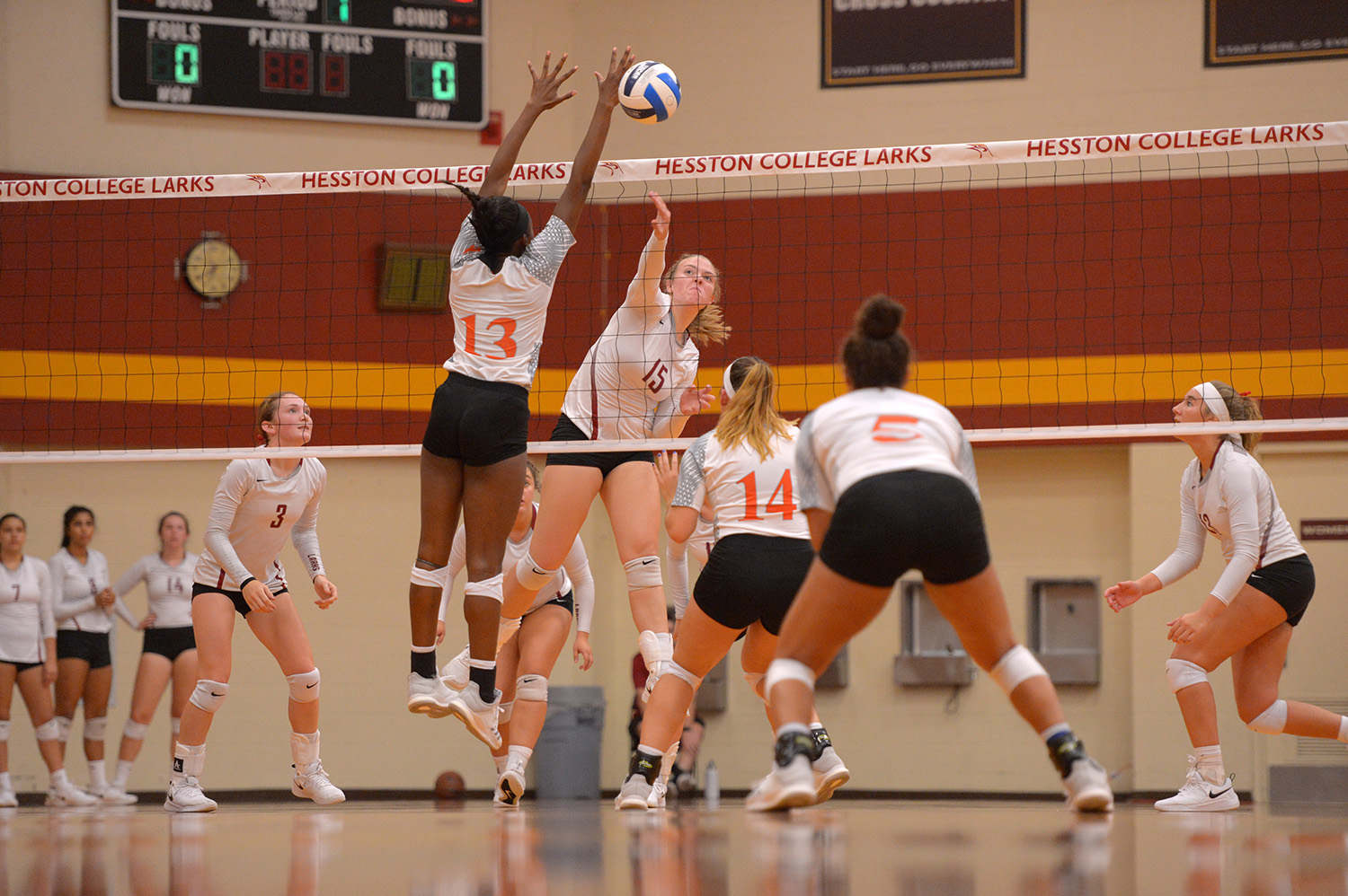 Hesston College volleyball action photo - Abby Busby