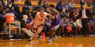 Hesston College men's basketball action photo - Reese Nebel