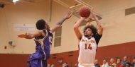 Hesston College men's basketball action photo - Sterling Hicks