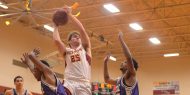 Hesston College men's basketball action photo - Grant Harding