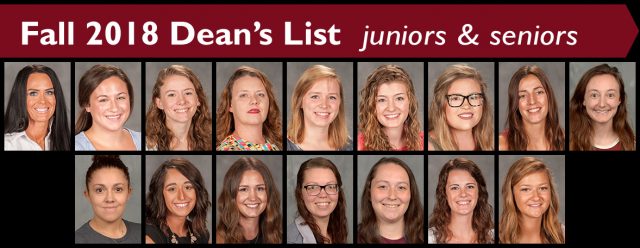 Fall 2018 Dean's List upperclassmen