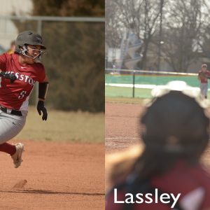 Hesston College softball action photos - Lexi Avalos and Kaylen Lassley