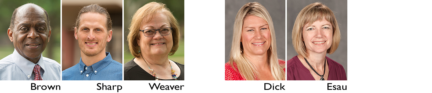 composite photo of Hesston College development officers and staff