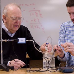 Hesston College faculty emeritus, Nelson Kilmer, and physics professor, Joel Krehbiel, collaborated on two articles that were published in the January issue of “The Physics Teacher” journal.