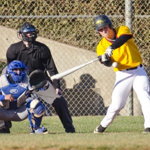 Hesston College baseball action photo