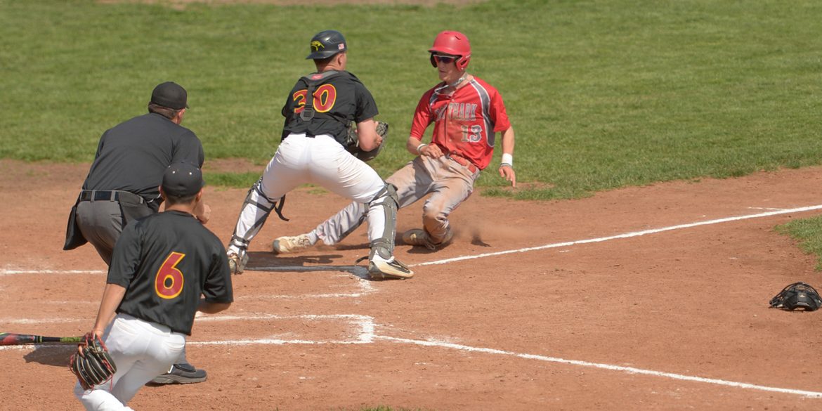Hesston College baseball action photo