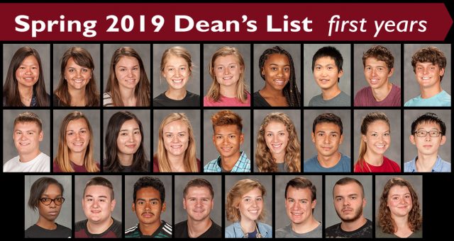 First year spring 2019 Dean's List