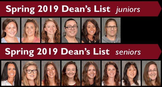 Spring 2019 Dean's List upperclassmen