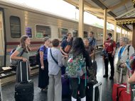 Boarding the train to Chiang Mai