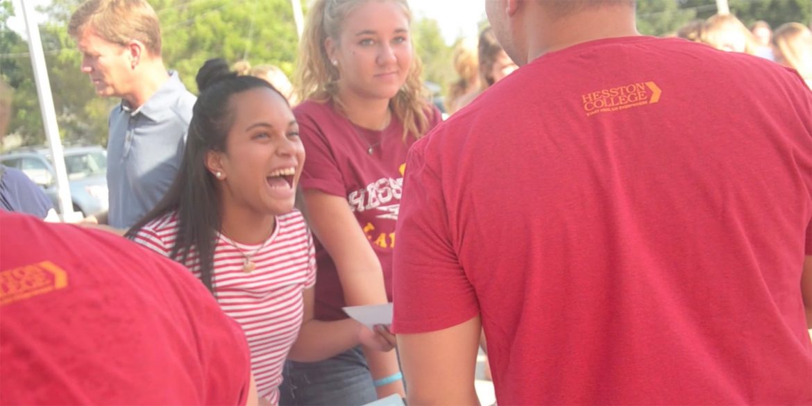 Students getting ready to move into the dorms