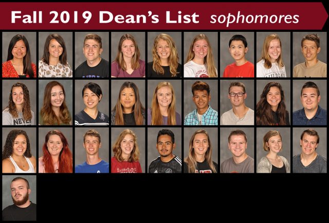 Fall 2019 Dean's List - sophomores