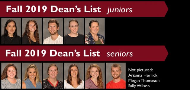 Fall 2019 Dean's List - upperclassmen