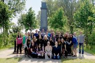 Group photo at the Menno Simons monument