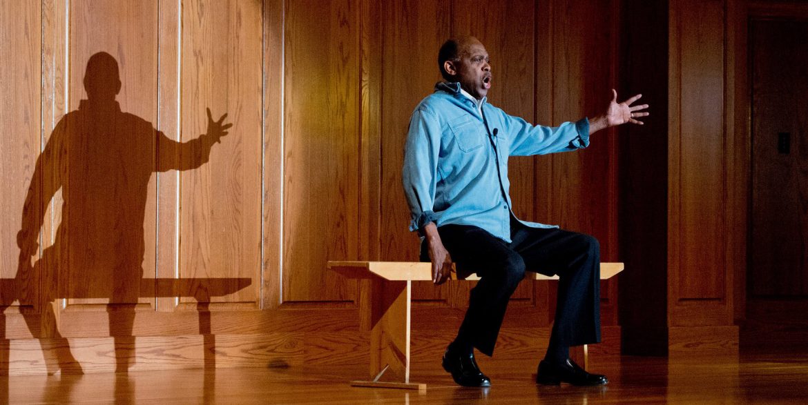 Tony Brown portrays civil rights activist Paul Robeson in "I Go On Singing: Paul Robeson's Life in Word and Song."