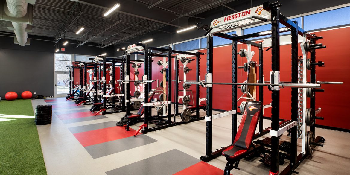 Hesston College weight room and fitness center