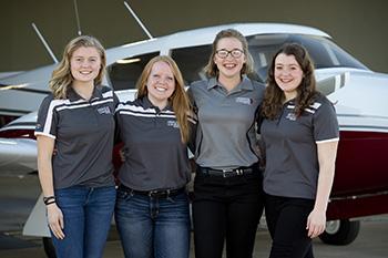 women enrolled in Hesston College's aviation program