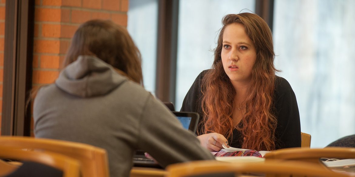 students in Mary Miller Library