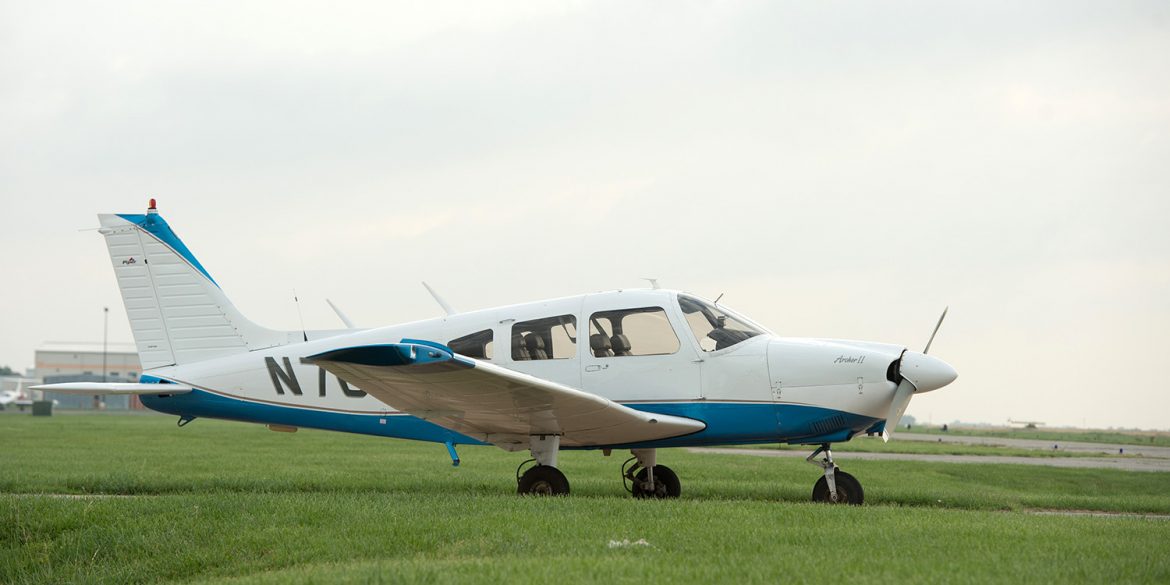 a Piper Archer II from the Hesston College fleet