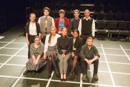 cast photo from the fall 2019 Hesston College Theatre production of The Curious Case of the Dog in the Night-Time