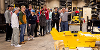 Management class tours BMG, a local manufacturing company