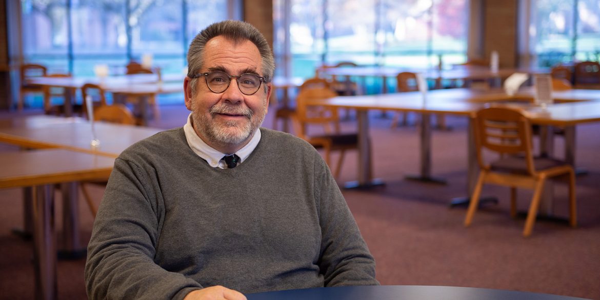 Kevin Wilder in the Hesston College Dining Hall