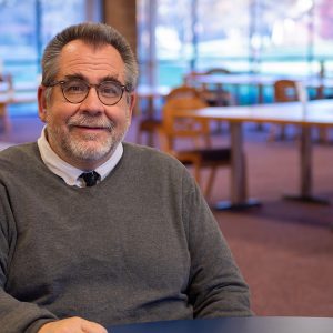 Kevin Wilder in the Hesston College Dining Hall