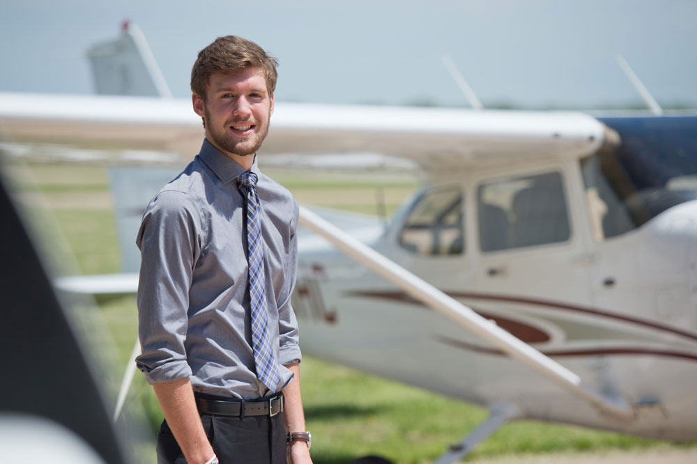 Hesston College Aviation student, Chris Lichti