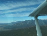 View of mountains from the cockpit