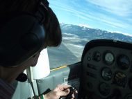 Hesston College Aviation student during flight