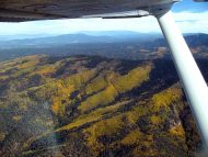 View of mountains from the cockpit