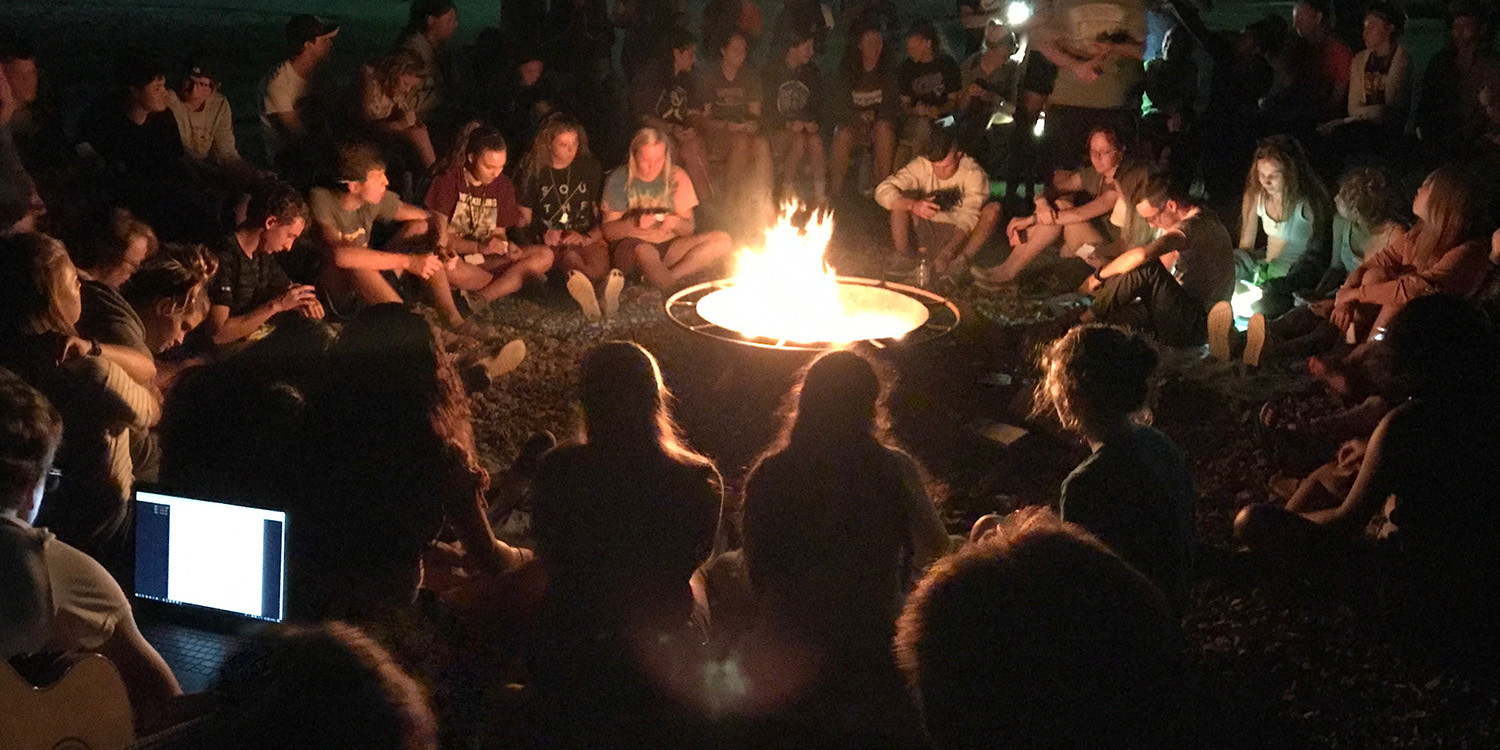 Campus Worship at the fire pit