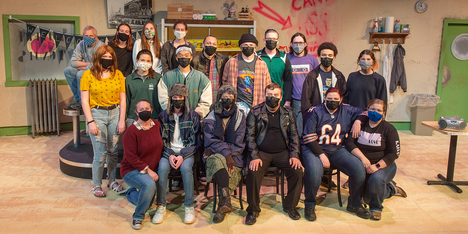 Cast and crew of Superior Donuts - Hesston College Theatre production, spring 2021