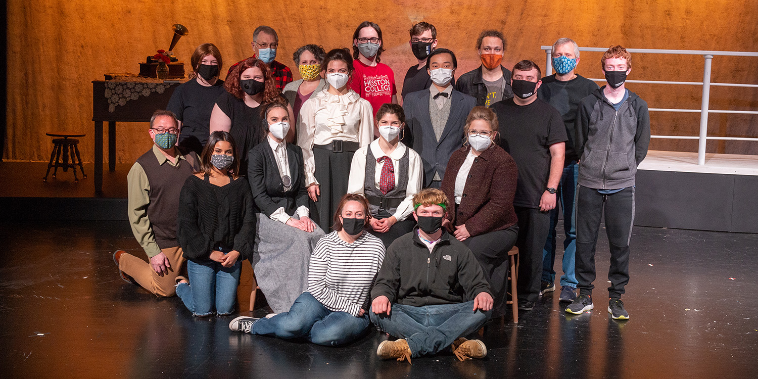 Cast and crew photo from Silent Sky, Hesston Collage spring 2021 production