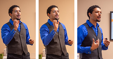 Navante Peacock lecturing