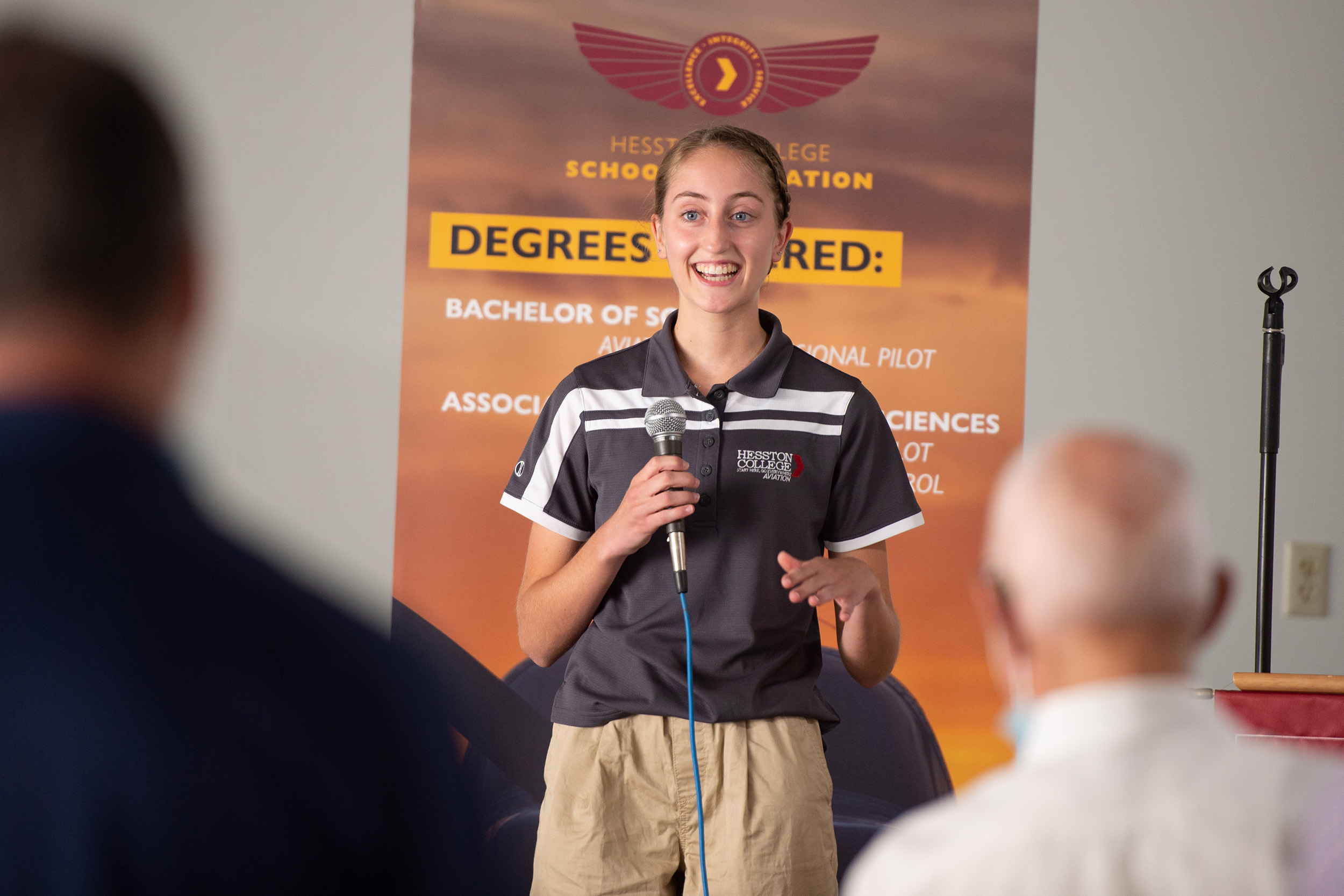 Hesston College Homecoming 2021 - Aviation Hangar - first-year student Phoebe Kolb