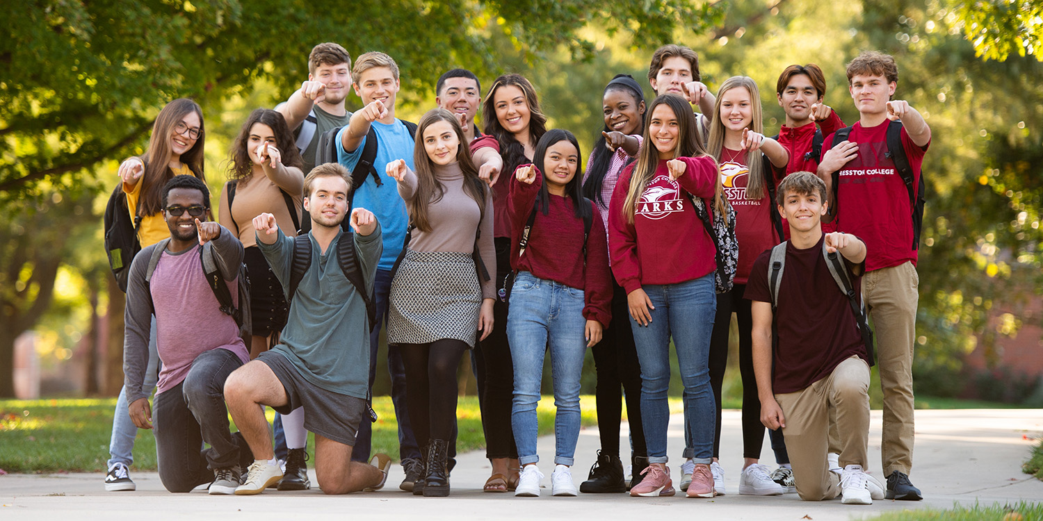 Hesston College students on campus