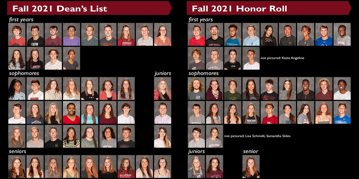 Hesston College fall academic honors composite photo