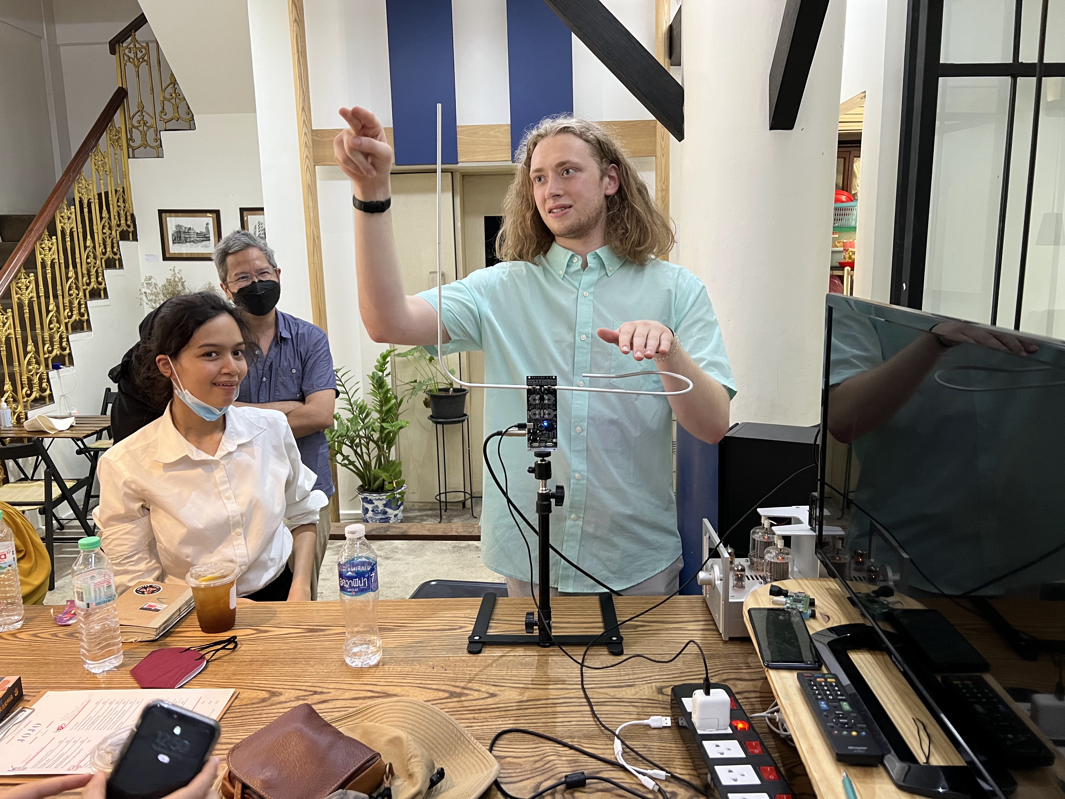 Luke plays the Theremin