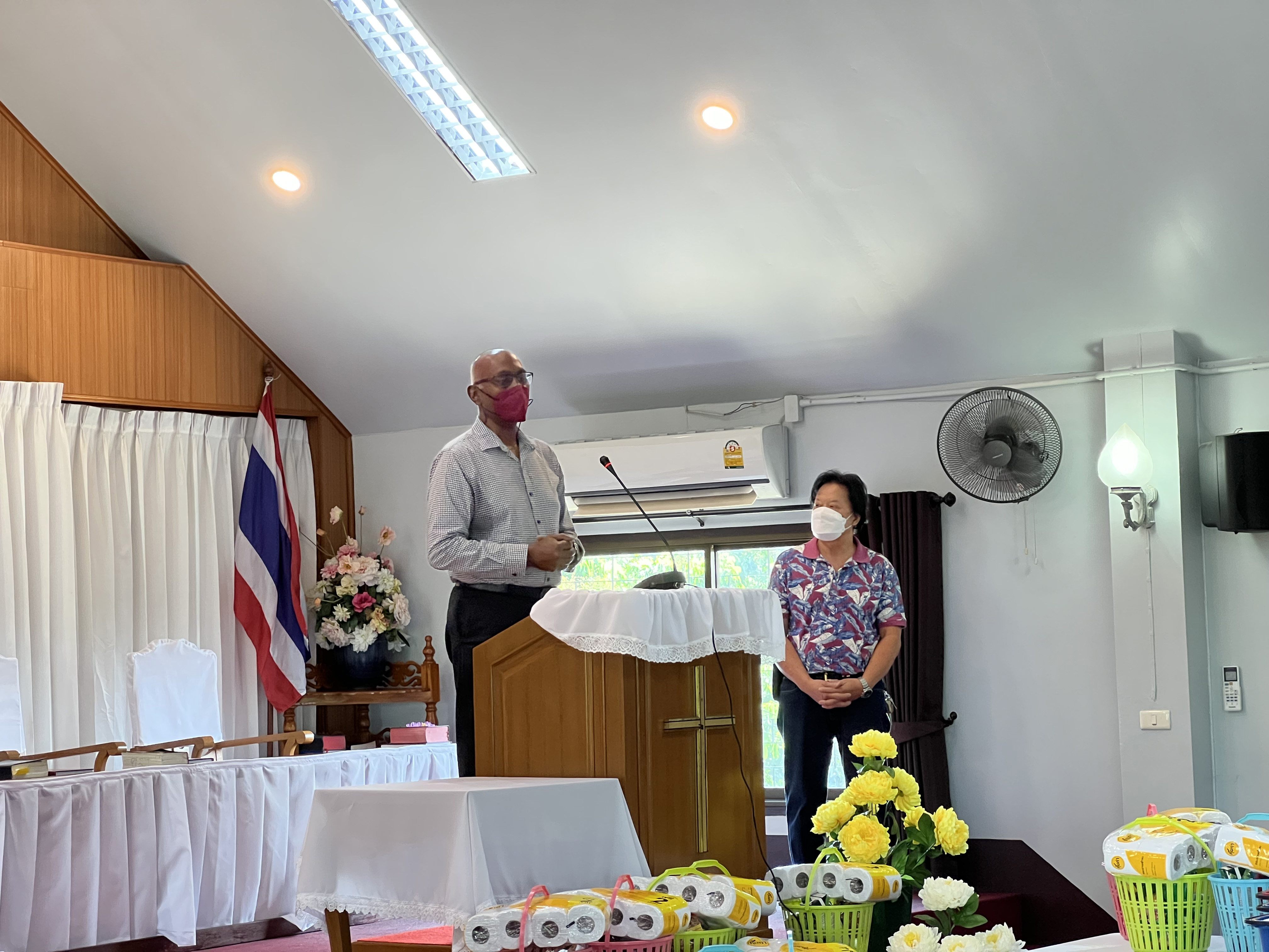 Joe speaking at the Easter service