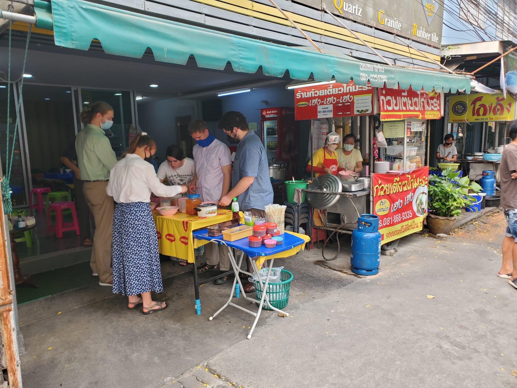 Breakfast at a local noodle shop