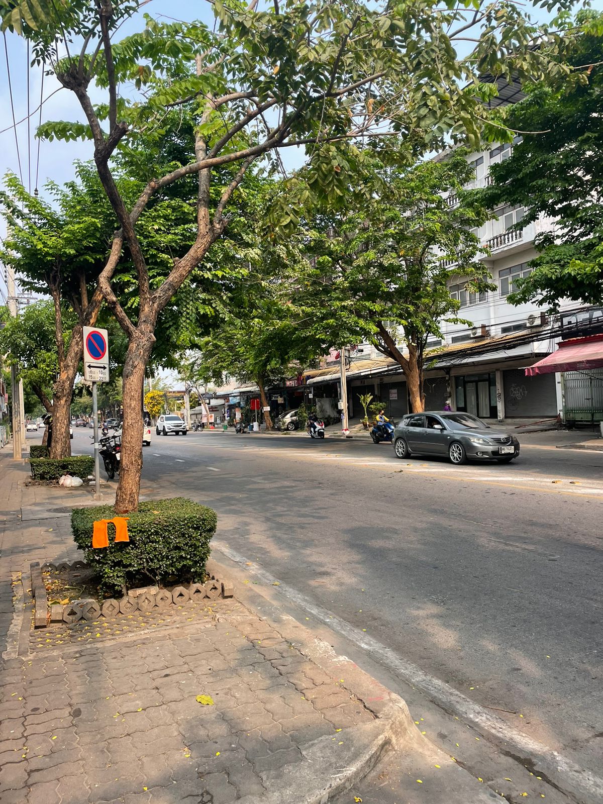 view outside the noodle shop