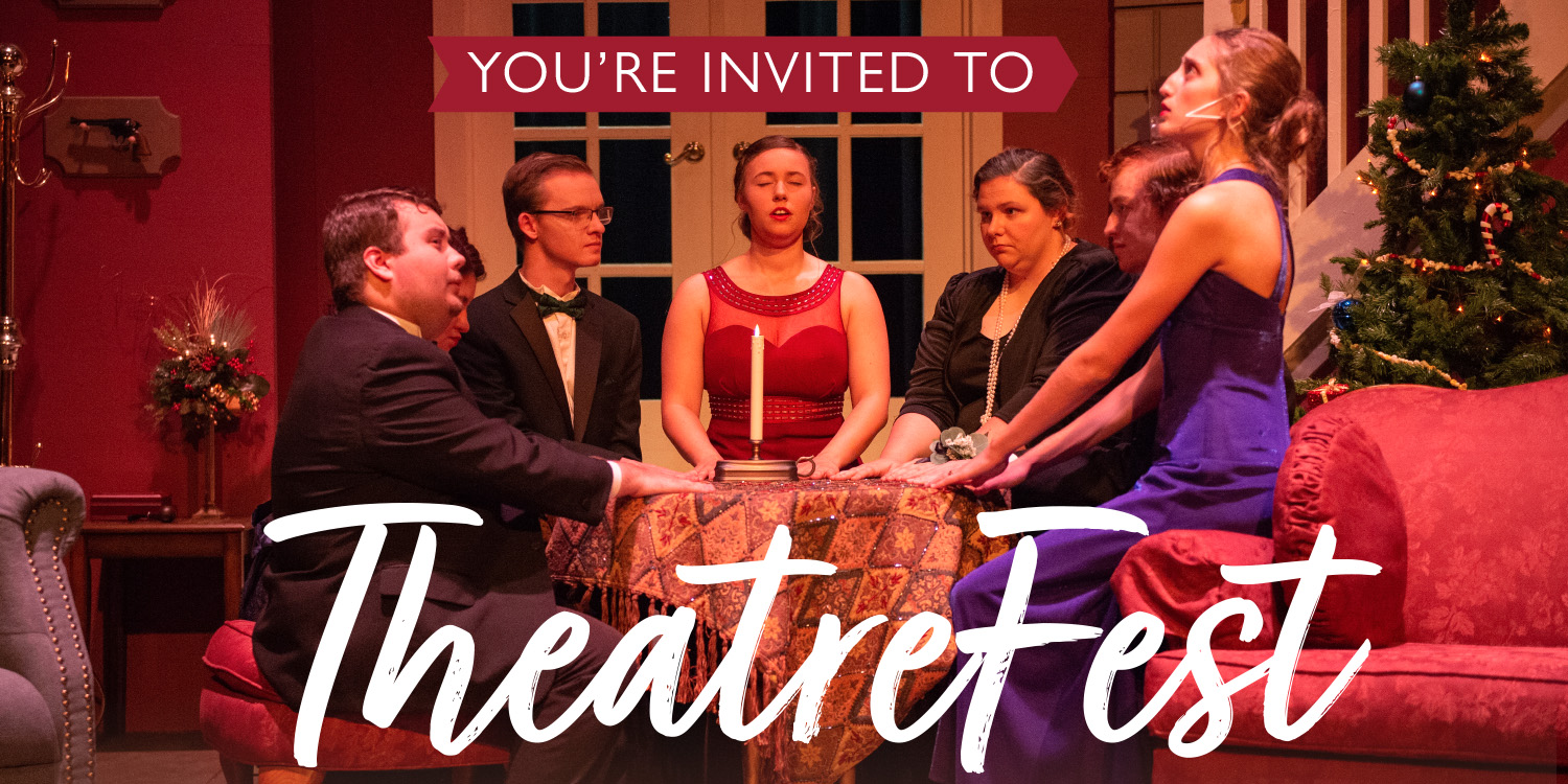 You're invited to Theatre Fest - stock image from fall production of The Game's Afoot