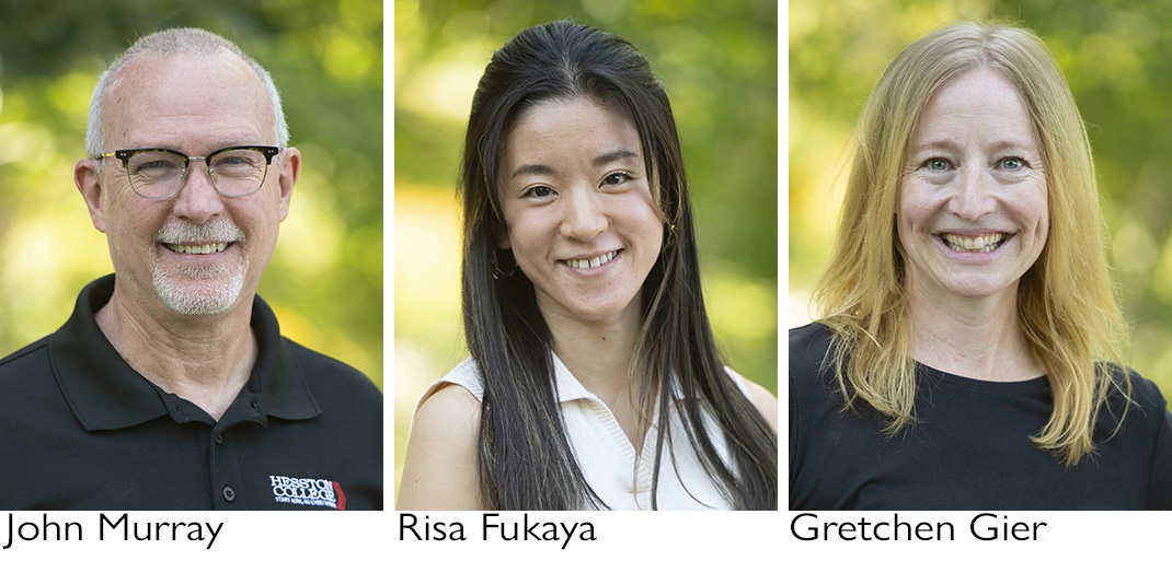 2022 Hesston College international admissions team - John Murray, Risa Fukaya and Gretchen Gier