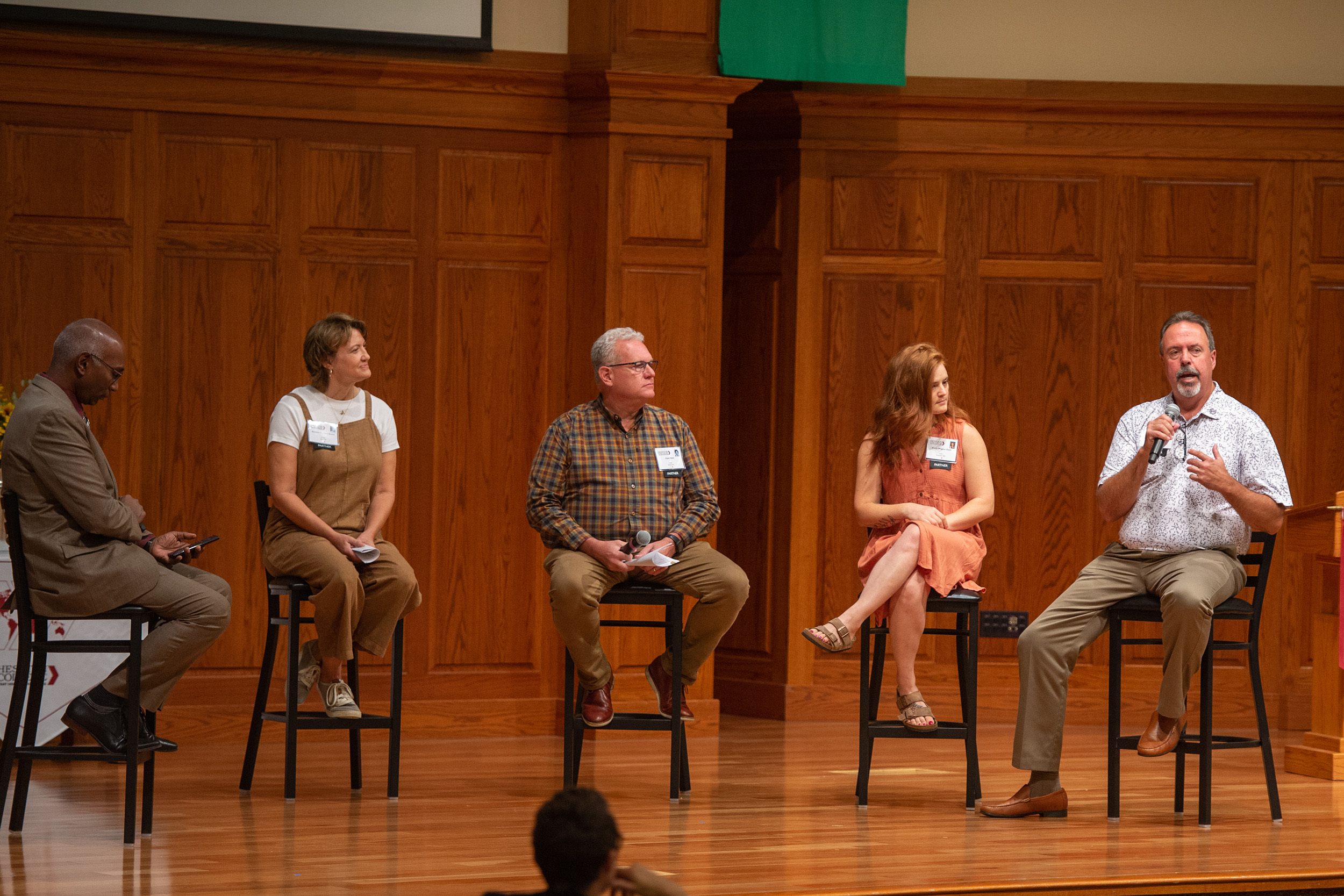 The business alumni panel discussion at Hesston College Homecoming 2022