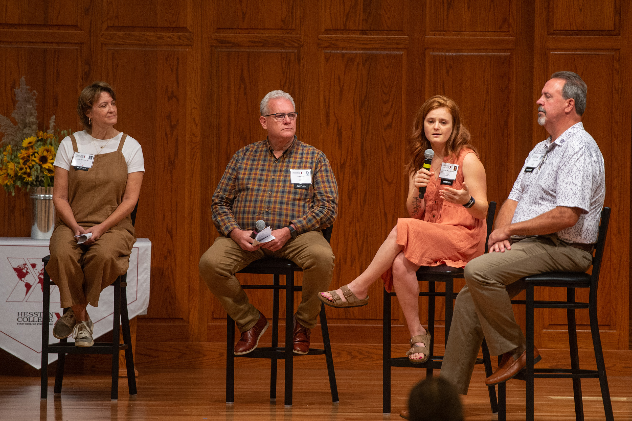 The business alumni panel discussion at Hesston College Homecoming 2022