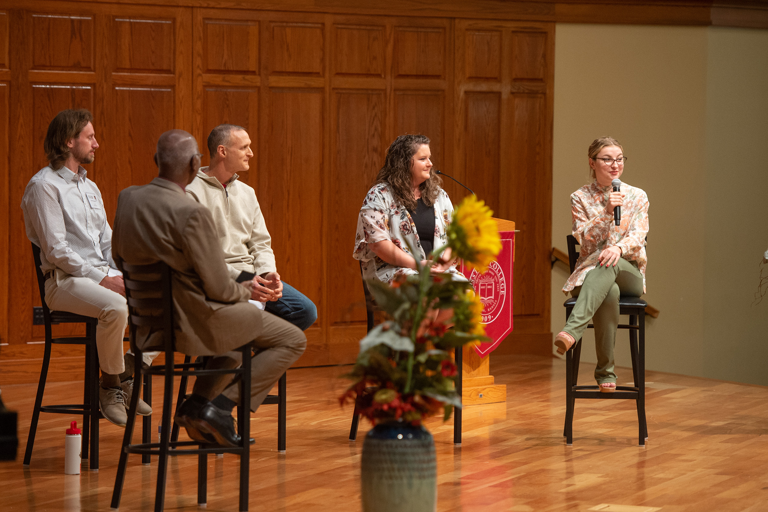 The engineering alumni panel discussion at Hesston College Homecoming 2022