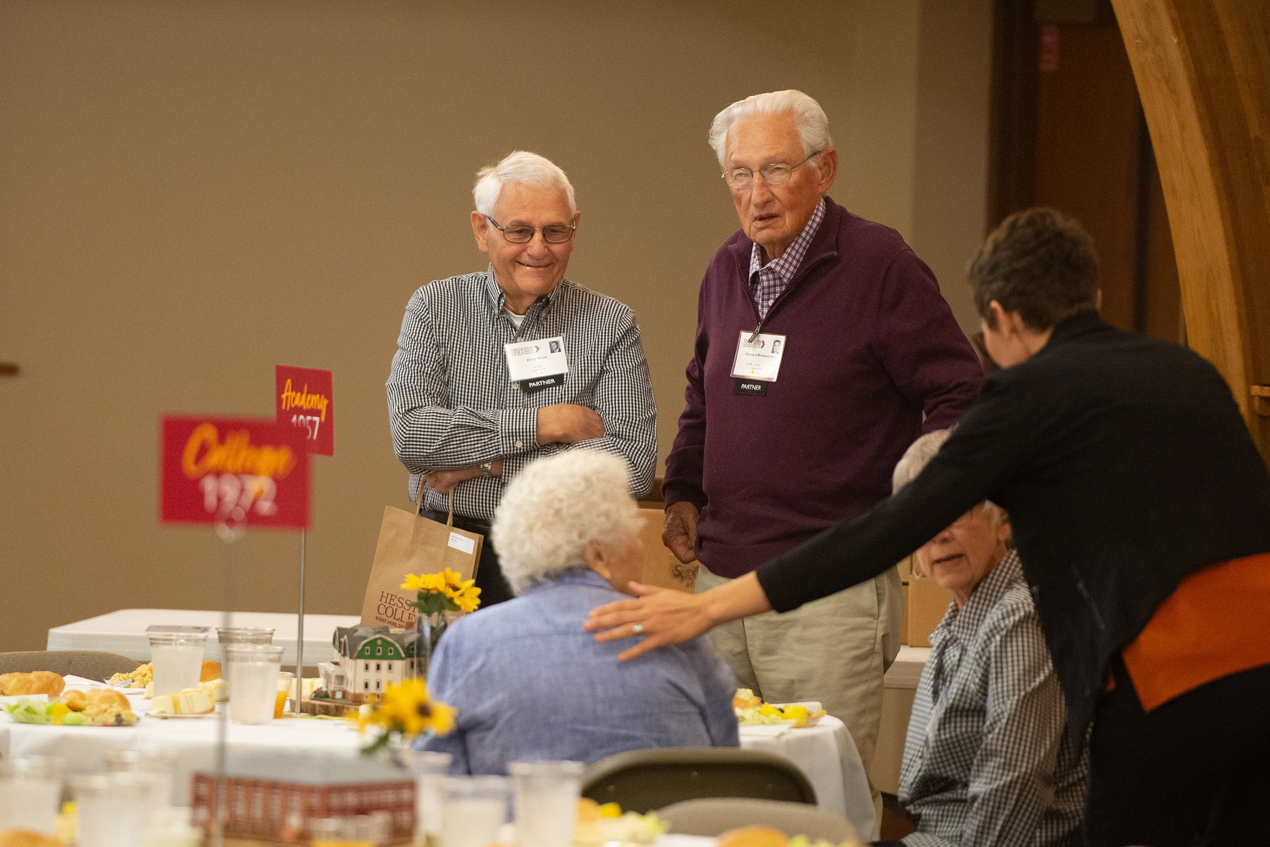 alumni visit at the Golden Gables lunch at Hesston College Homecoming 2022